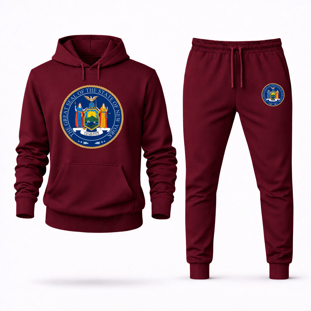 New York Hoodie and Joggers Set - Burgundy