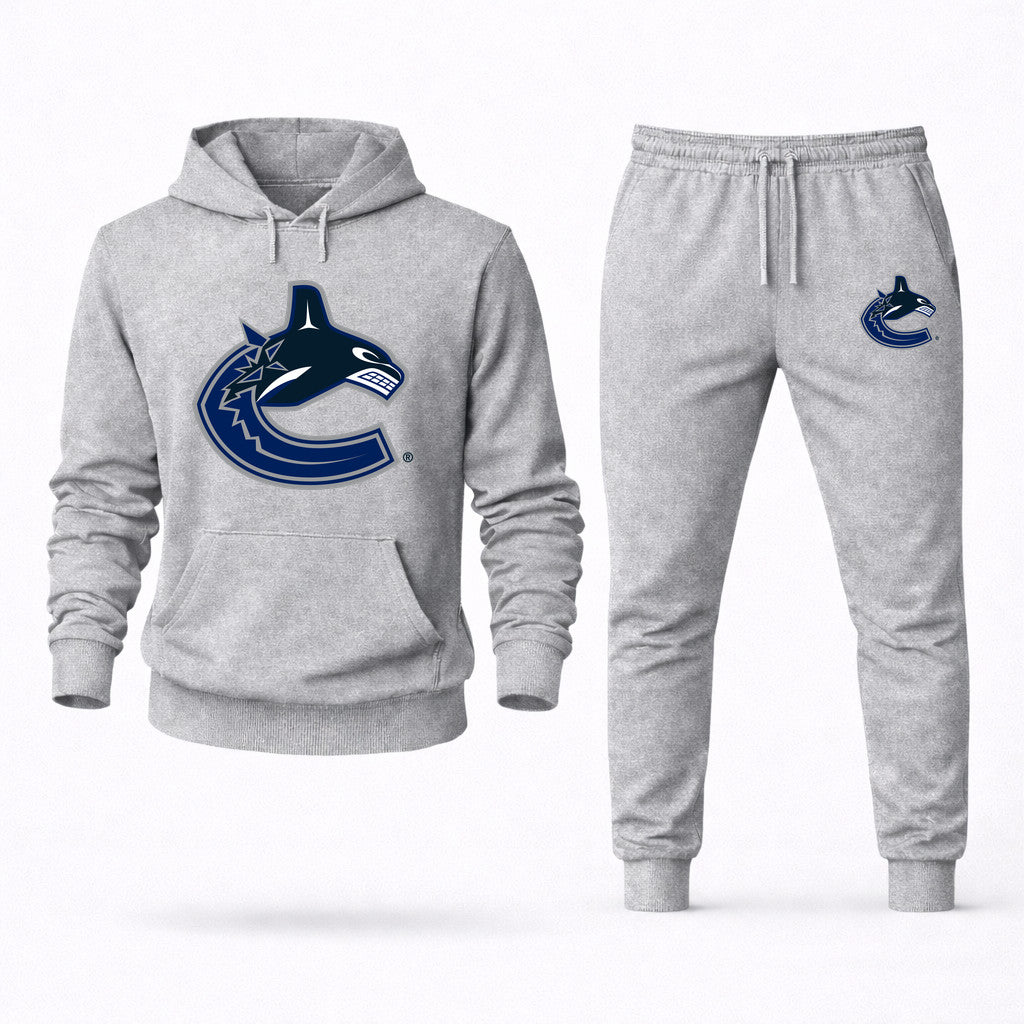 Vancouver Canucks Hoodie and Joggers Set - Grey