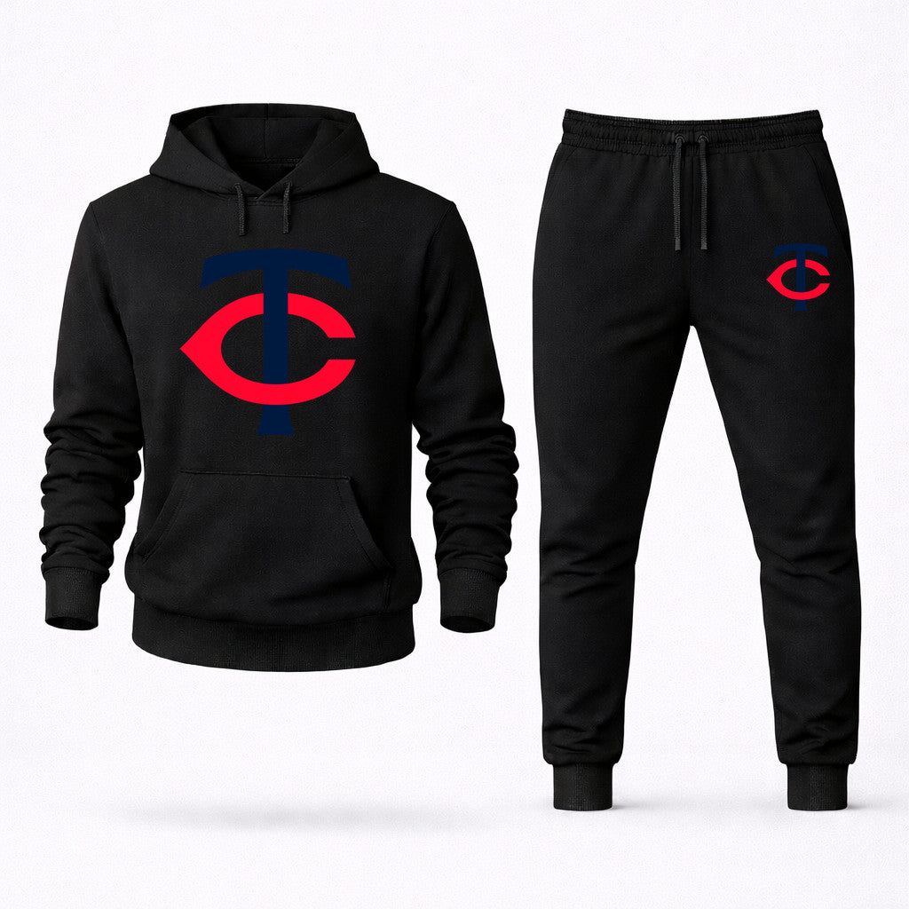 Minnesota Twins Hoodie and Joggers Set - Black