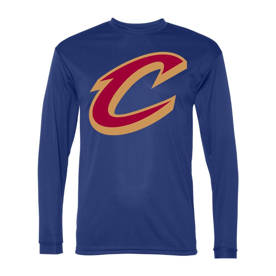 Men's Cleveland Cavaliers Polyester Long Sleeve T-Shirt - Royal Blue