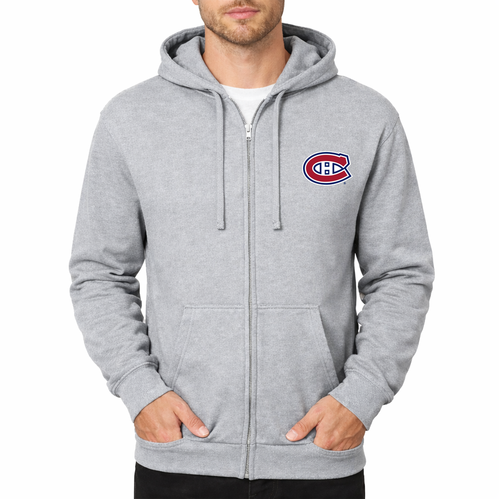 Men's Montreal Canadiens Zipper Hoodie - Grey