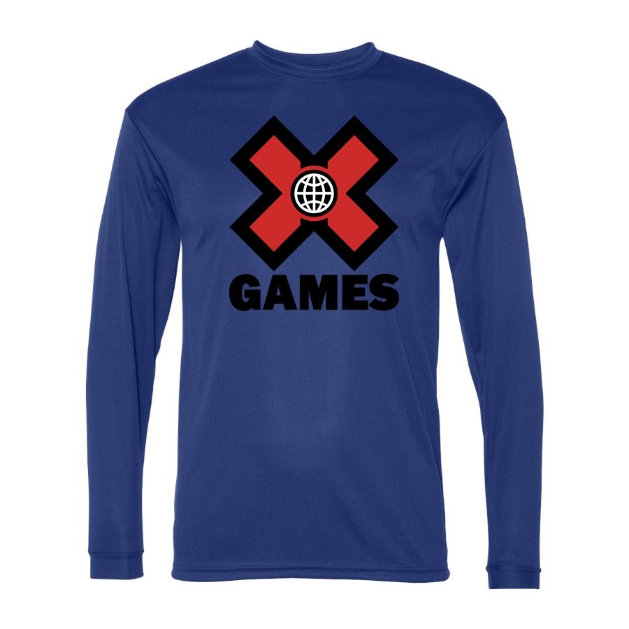 Men's X Games Polyester Long Sleeve T-Shirt - Royal Blue