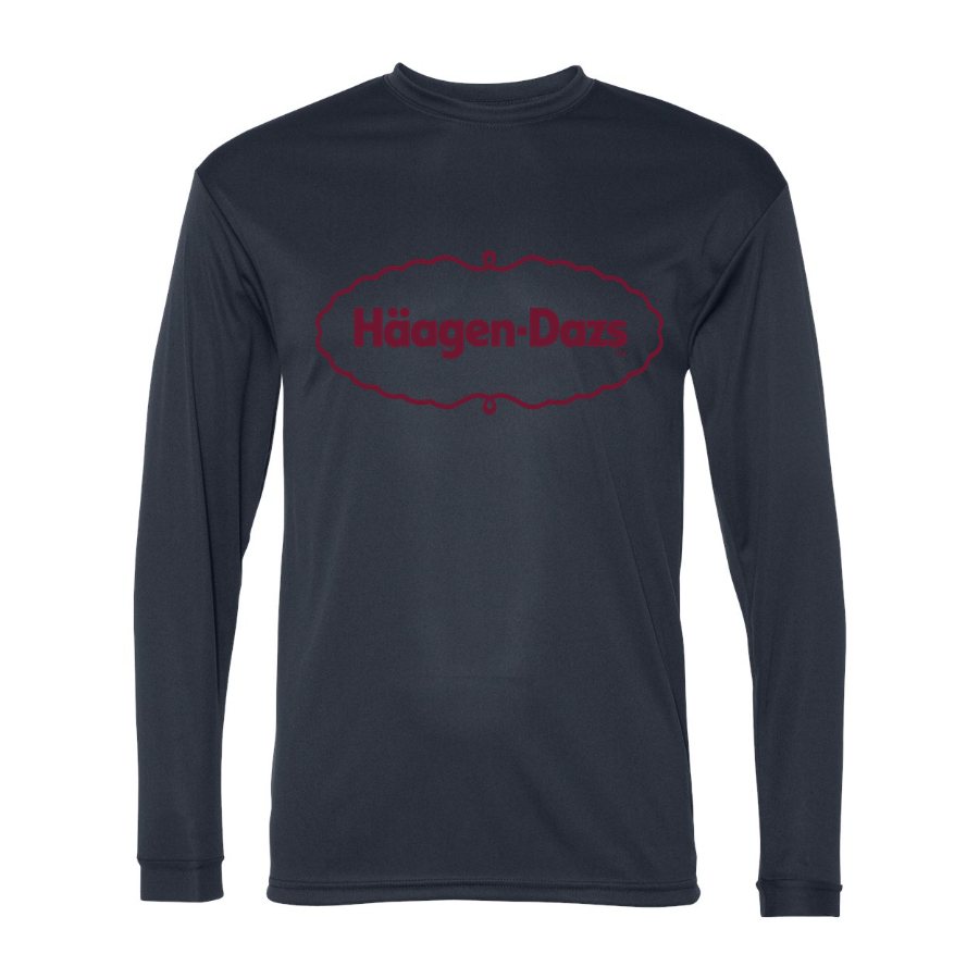 Men's Haagen Datz food Polyester Long Sleeve T-Shirt - Navy