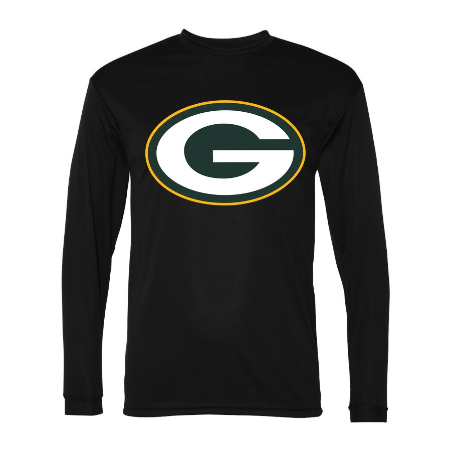 Men's Green Bay Packers Polyester Long Sleeve T-Shirt - Black