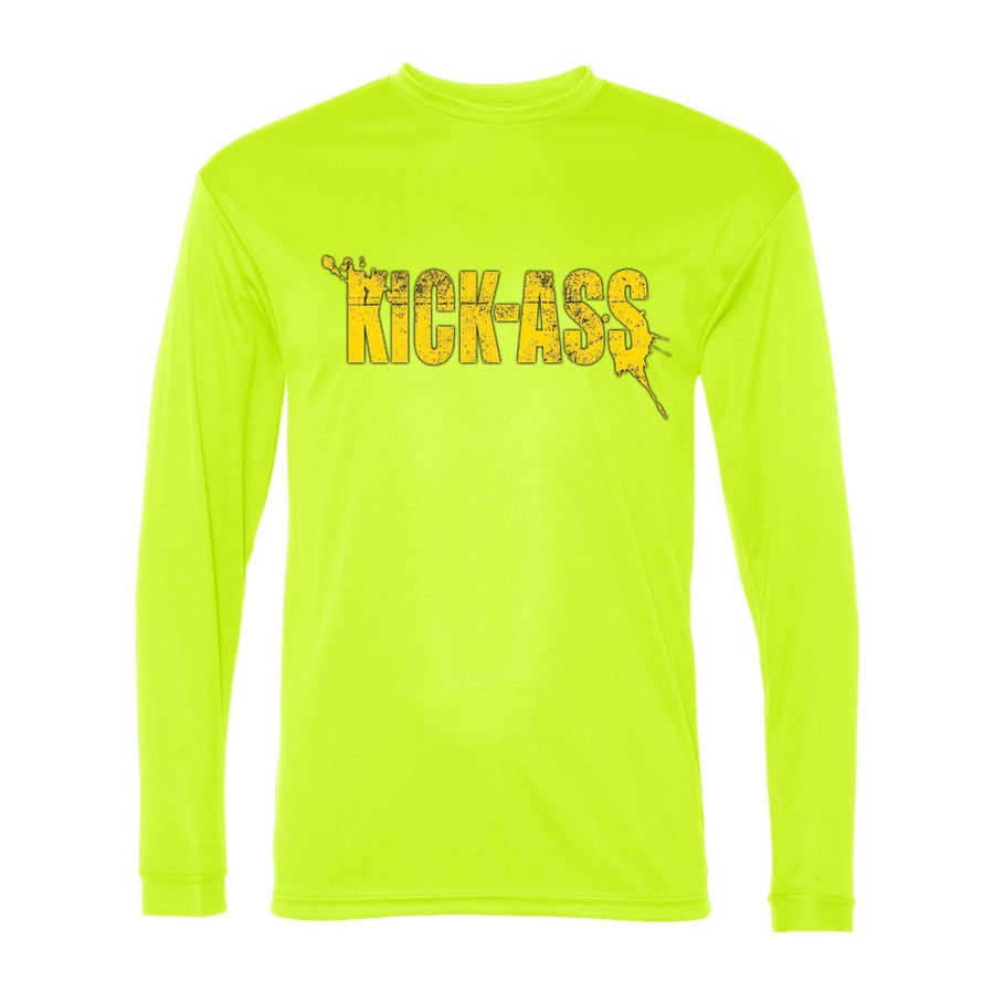 Men's Kick-Ass Polyester Long Sleeve T-Shirt - Safety Yellow