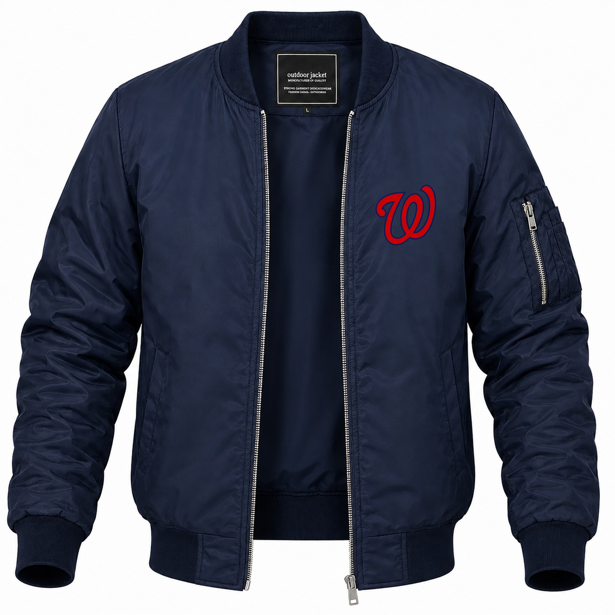 Men's Washington Nationals Lightweight Bomber Jacket - Navy