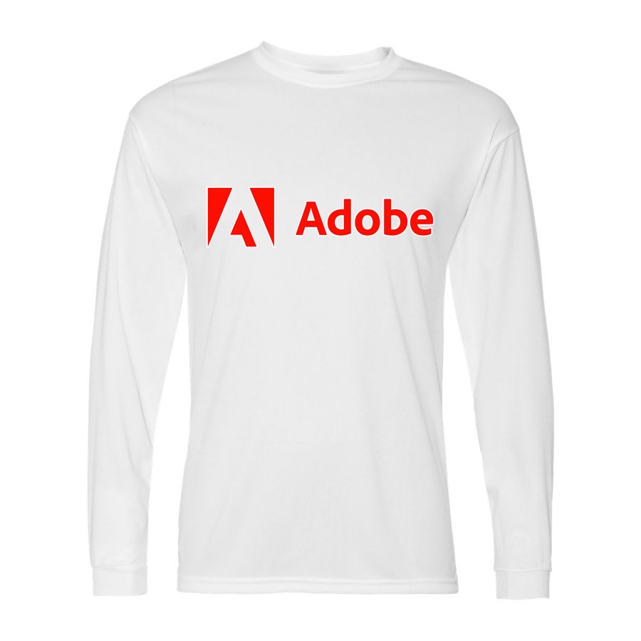 Men's Adobe Polyester Long Sleeve T-Shirt - White