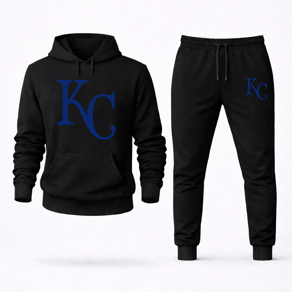 Kansas City Royals Hoodie and Joggers Set - Black