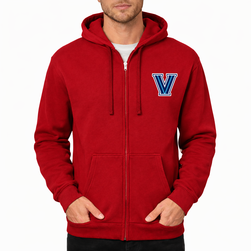 Men's Villanova Wildcats Zipper Hoodie - Red