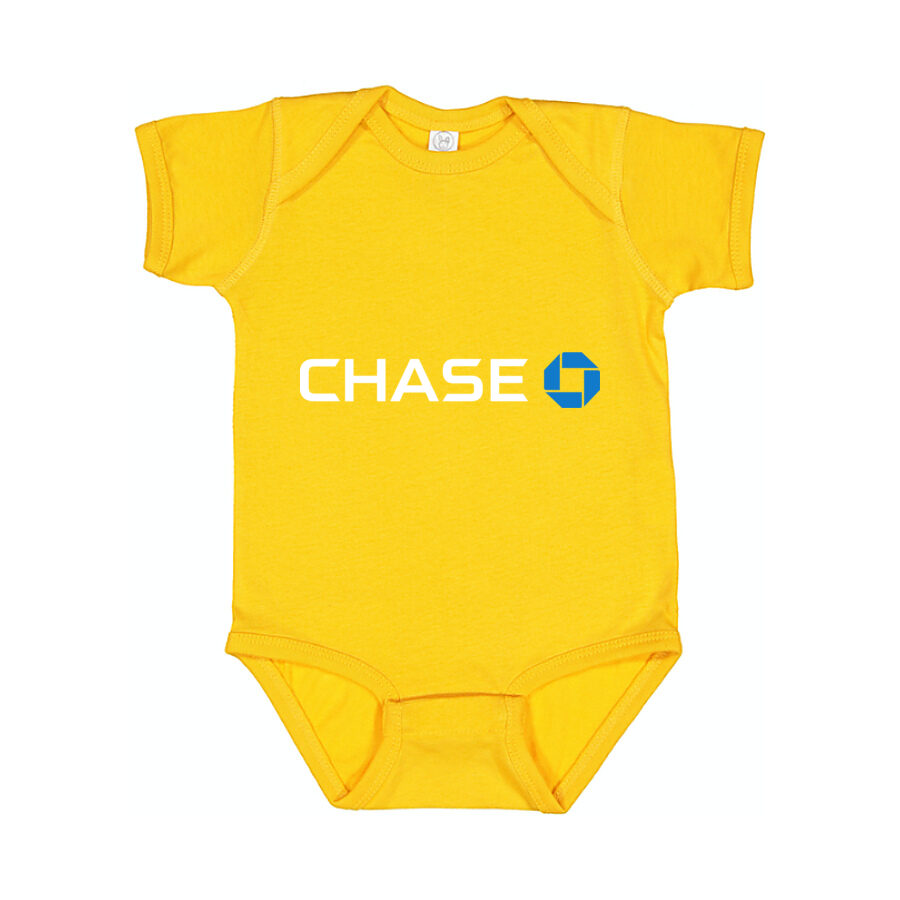 Chase Bank White Logo Baby Romper Onesie - Yellow