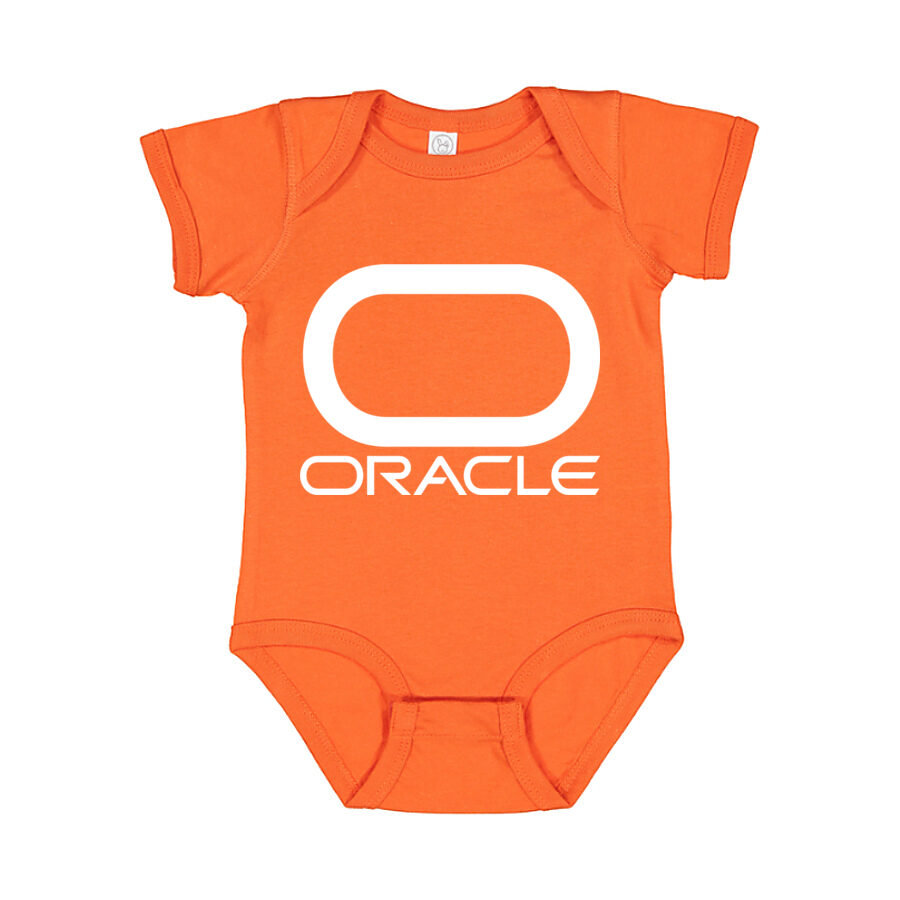 Oracle White Logo Baby Romper Onesie - Orange