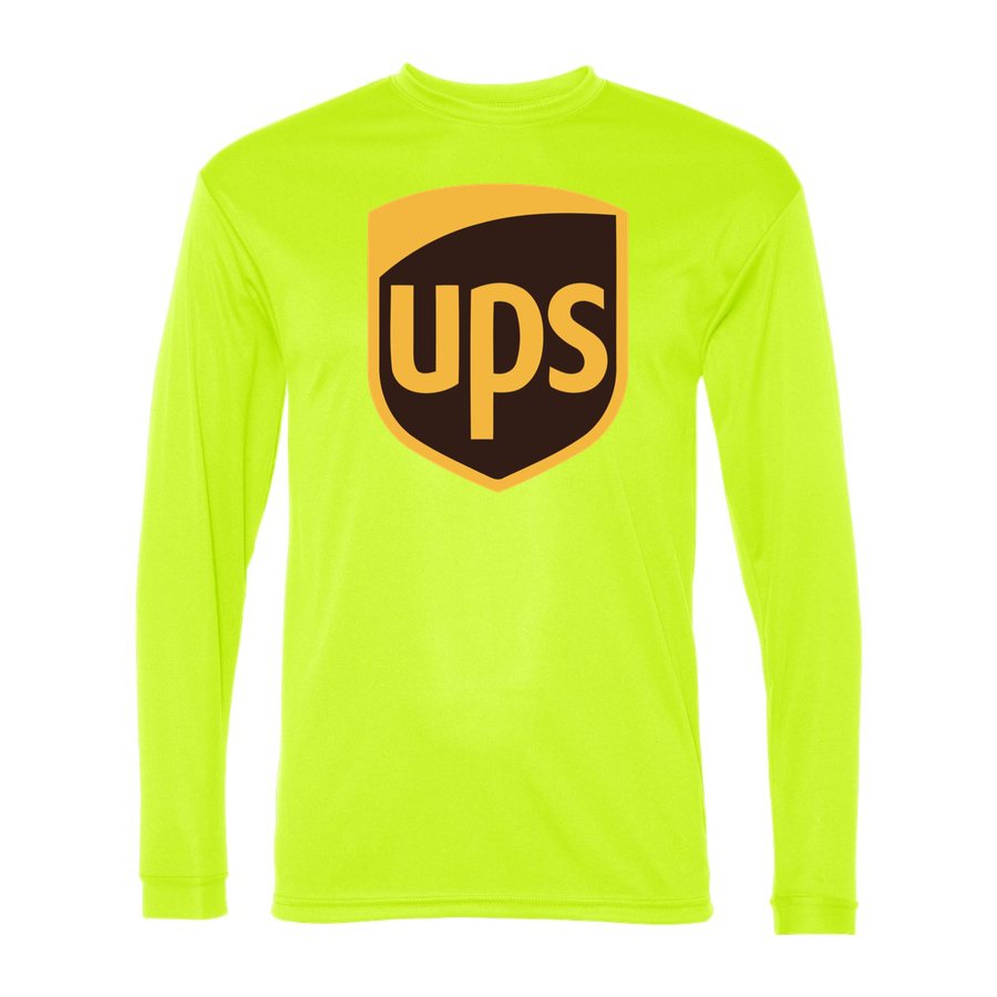 Men's UPS Polyester Long Sleeve T-Shirt - Safety Yellow
