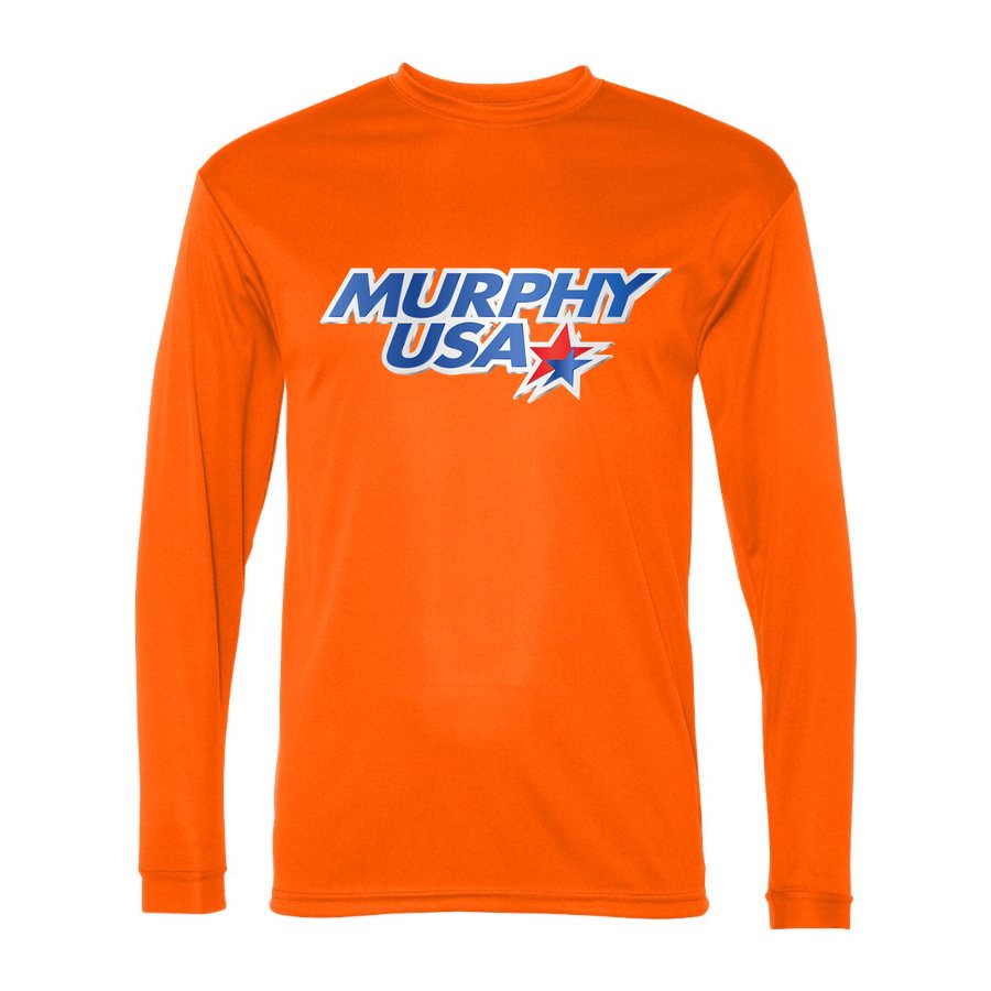 Men's Murphy USA Polyester Long Sleeve T-Shirt - Safety Orange