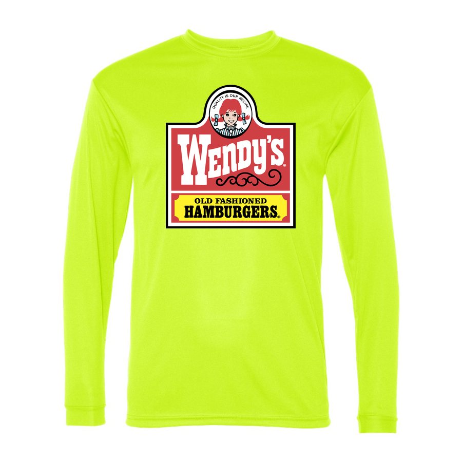 Men's Wendy's Polyester Long Sleeve T-Shirt - Safety Yellow