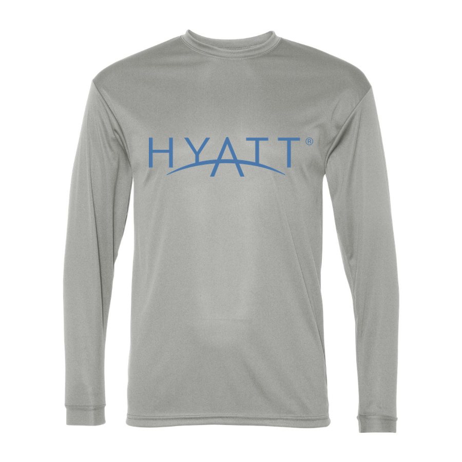 Men's Hyatt Polyester Long Sleeve T-Shirt - Silver