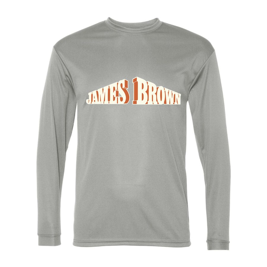 Men's James Brown Polyester Long Sleeve T-Shirt - Silver