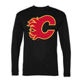 Men's Calgary Flames Polyester Long Sleeve T-Shirt - Black