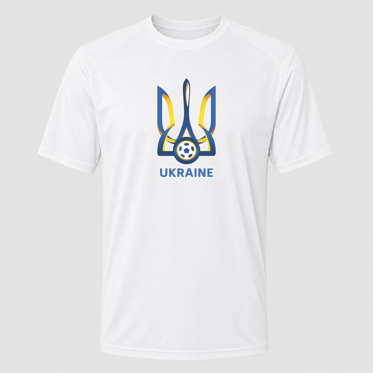 Men's Ukraine National Football Soccer Team Performance T-Shirt - White
