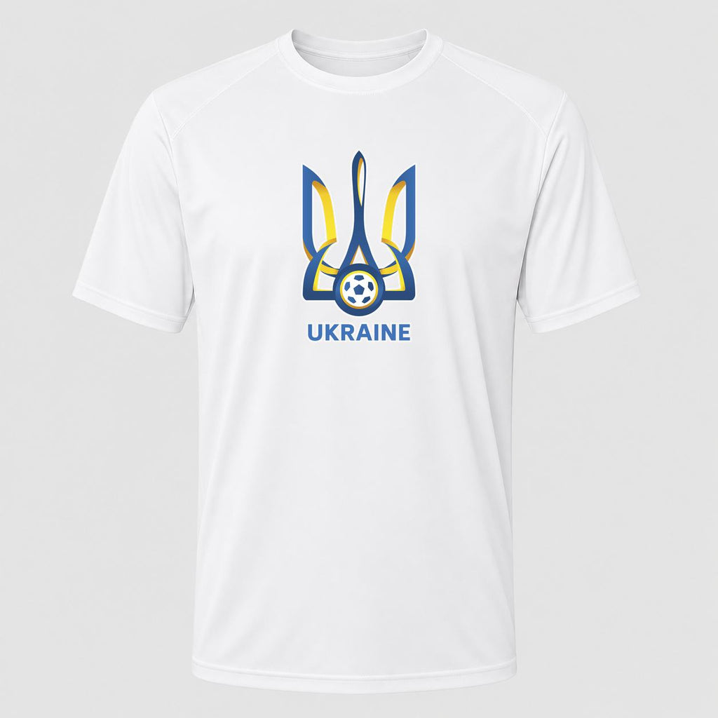 Men's Ukraine National Football Soccer Team Performance T-Shirt - White