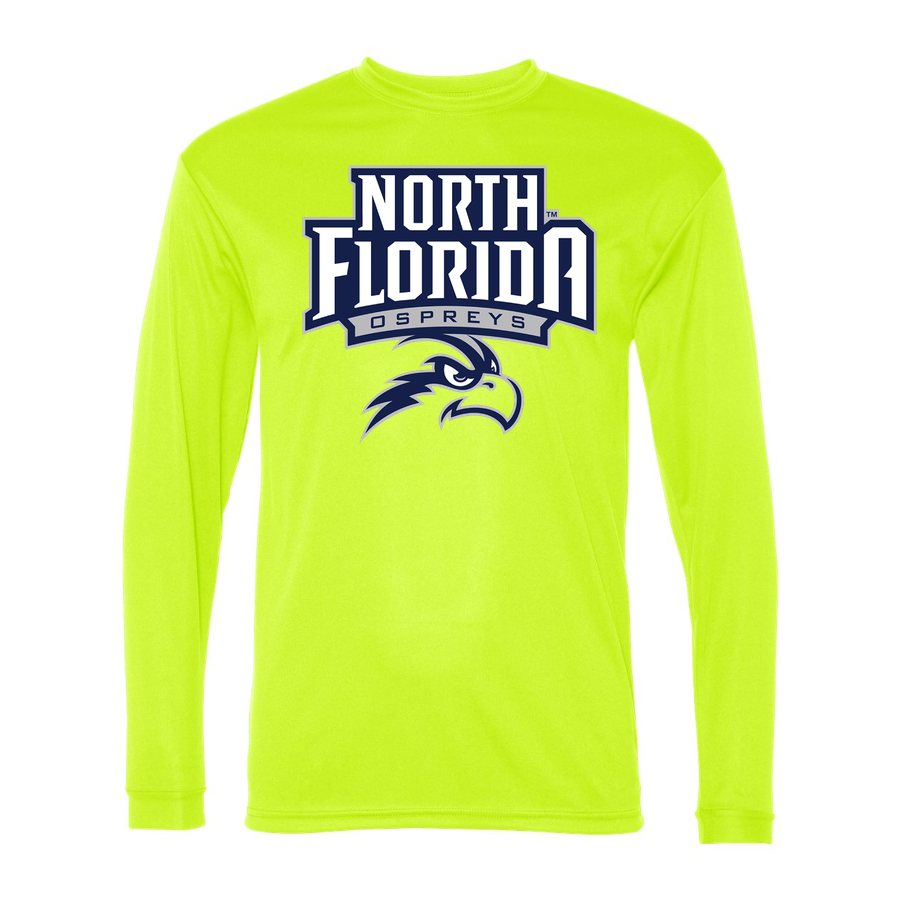 Men's UNF Ospreys Polyester Long Sleeve T-Shirt - Safety Yellow