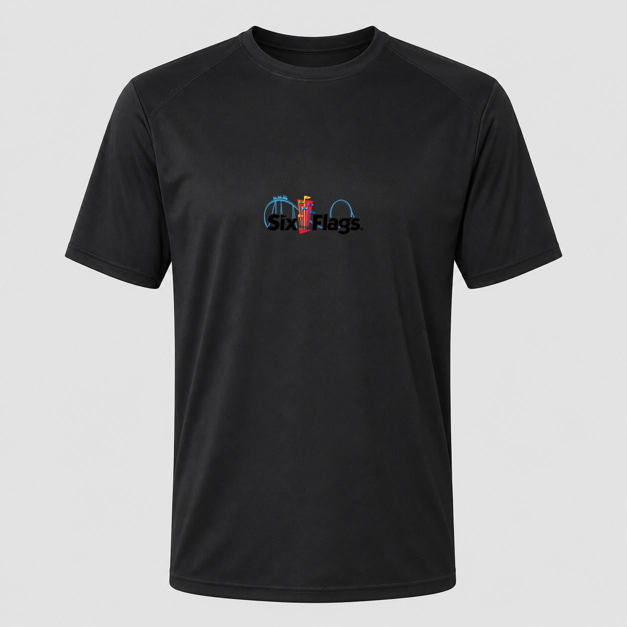 Men's Six Flags Performance T-Shirt - Black
