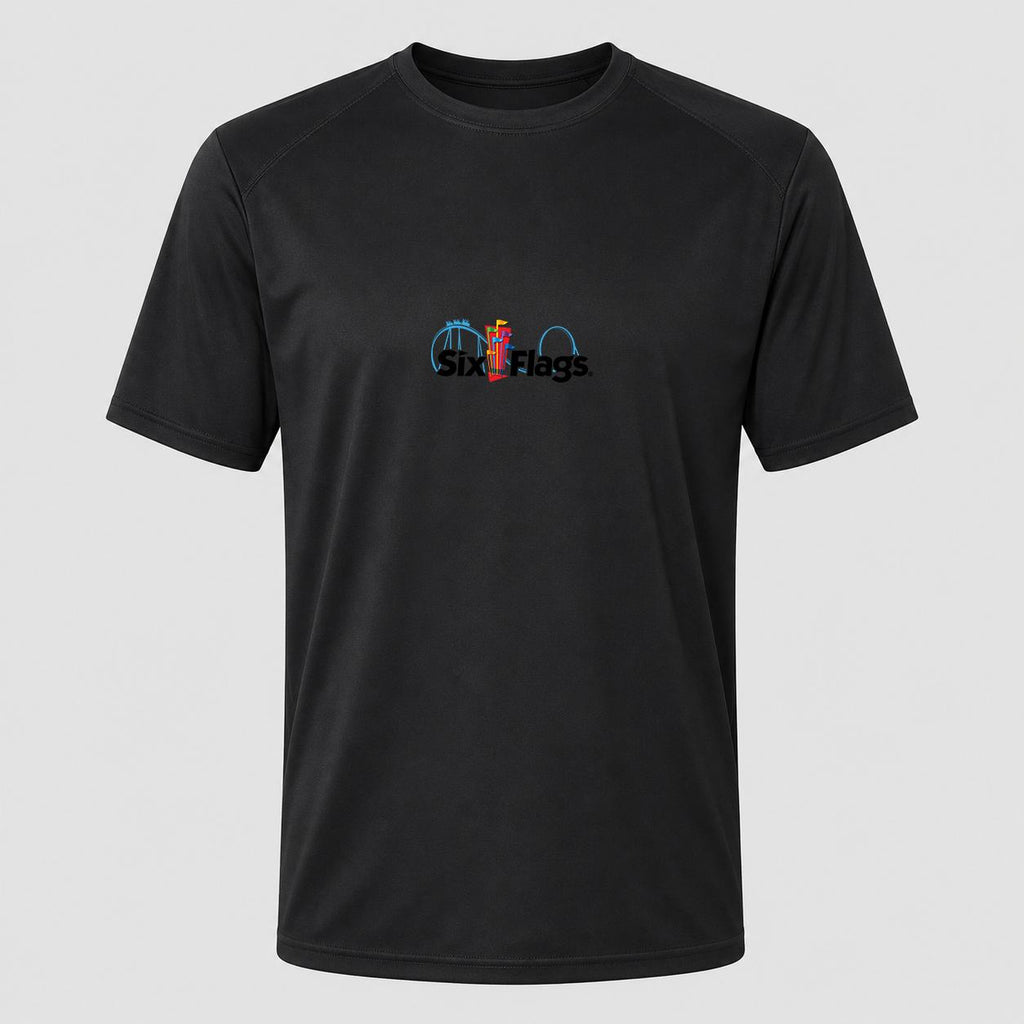 Men's Six Flags Performance T-Shirt - Black