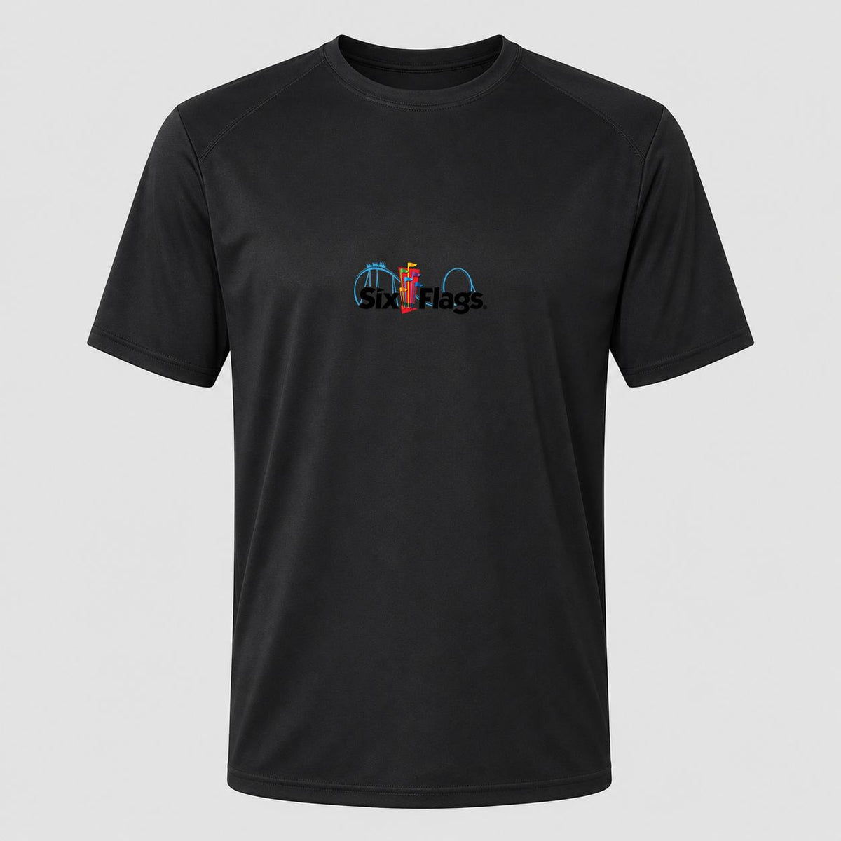 Men's Six Flags Performance T-Shirt - Black