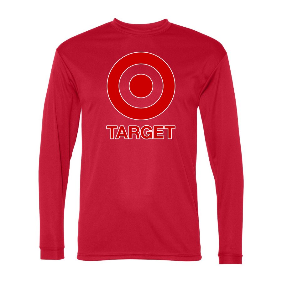 Men's Target Polyester Long Sleeve T-Shirt - Red