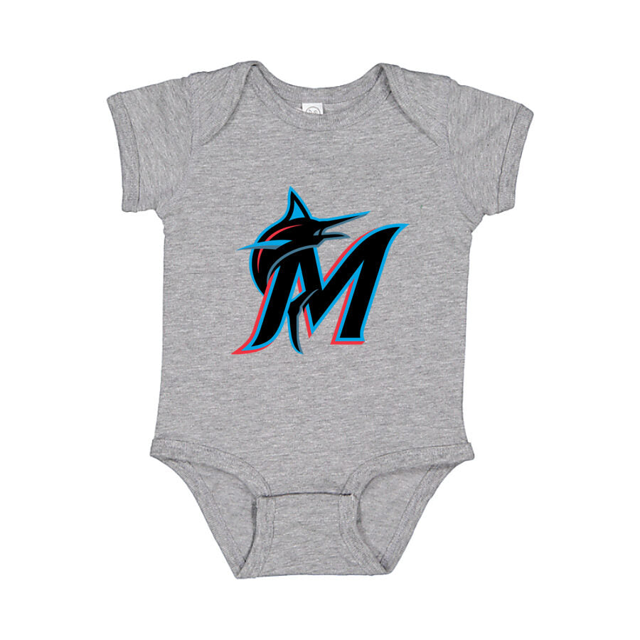 Miami Marlins Baby Romper Onesie - Gray