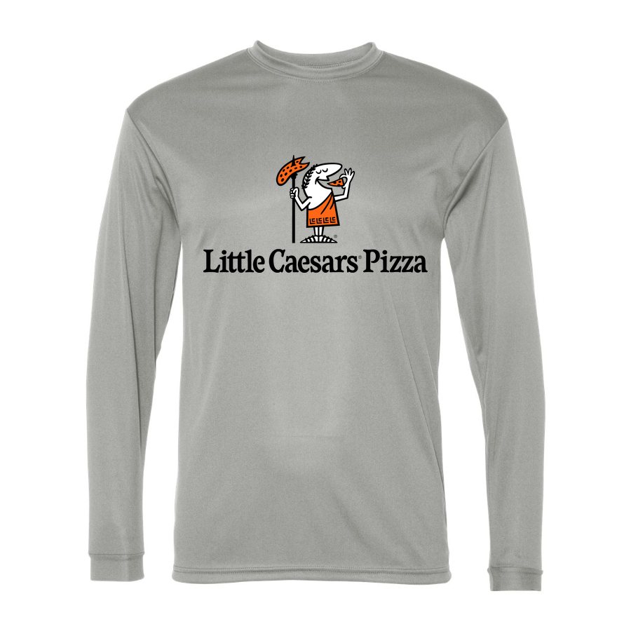 Men's Little Caesars Polyester Long Sleeve T-Shirt - Silver