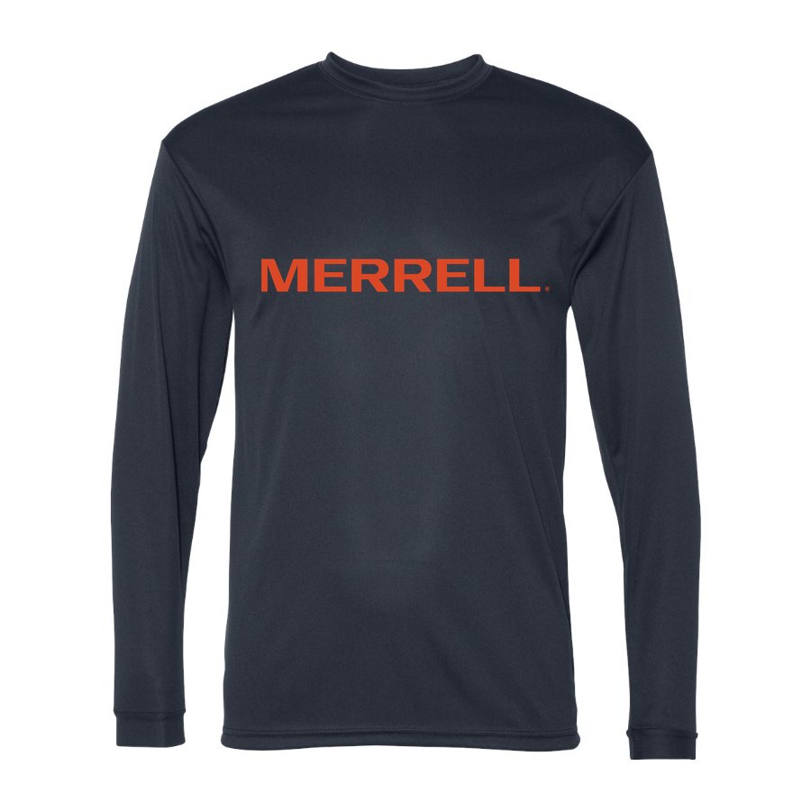 Men's Merrell Polyester Long Sleeve T-Shirt - Navy