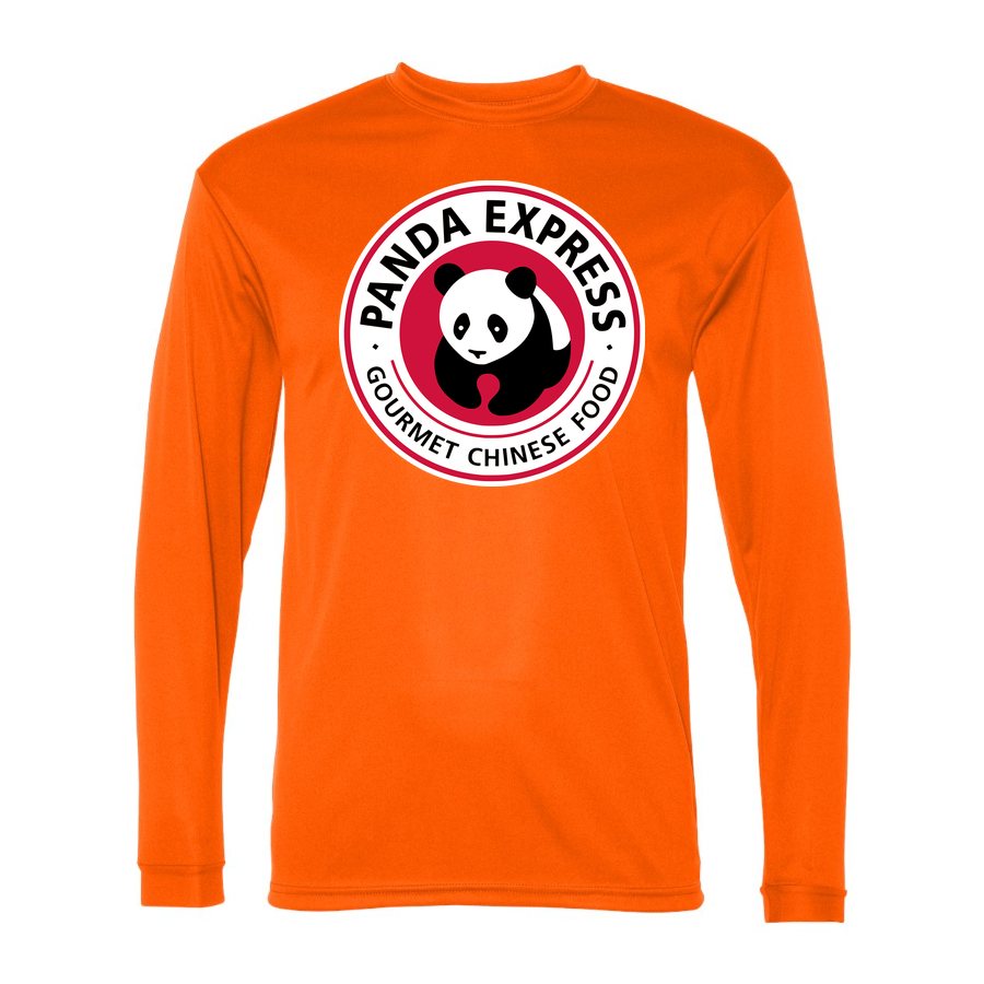 Men's Panda Express Polyester Long Sleeve T-Shirt - Safety Orange