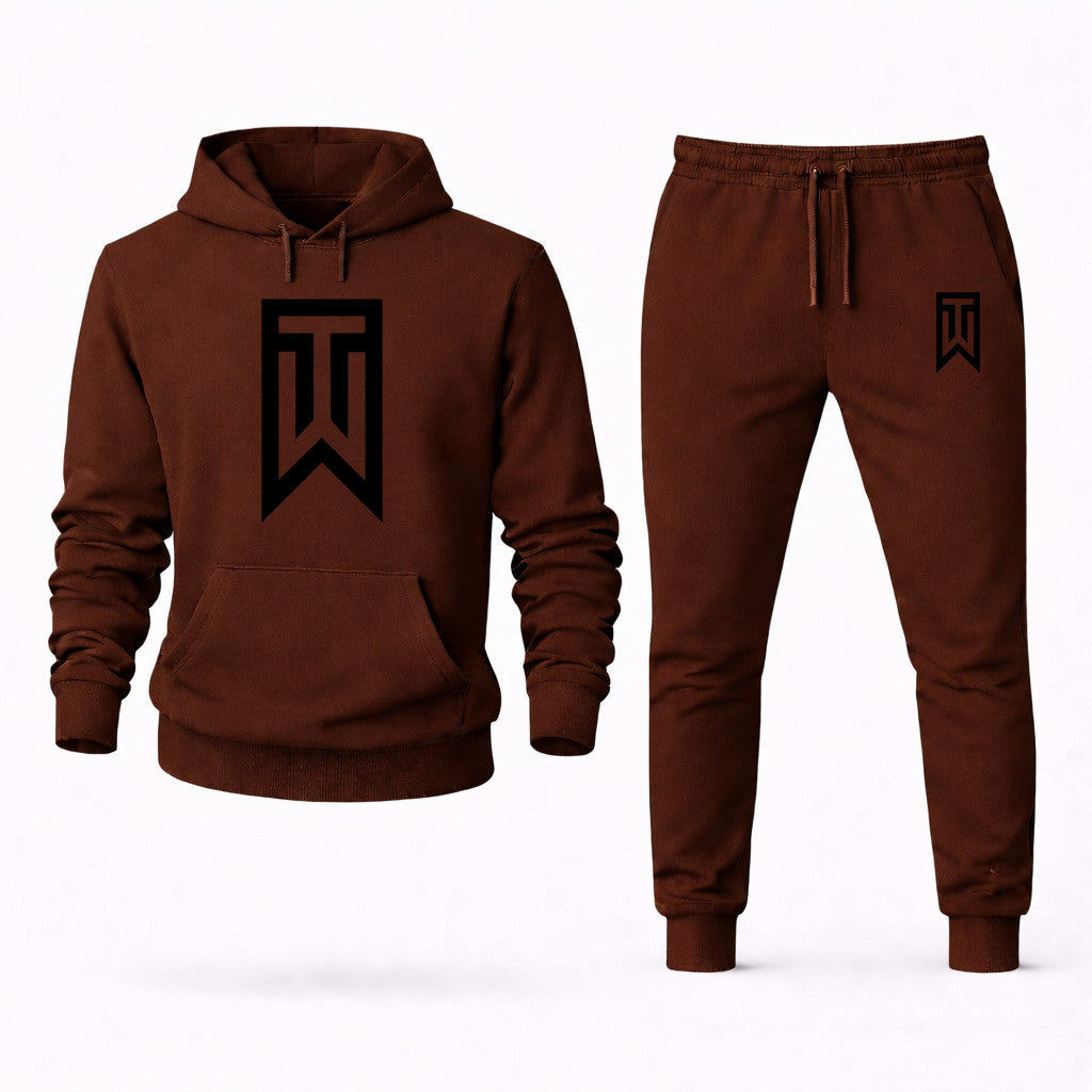 Tiger Woods Hoodie and Joggers Set - Brown
