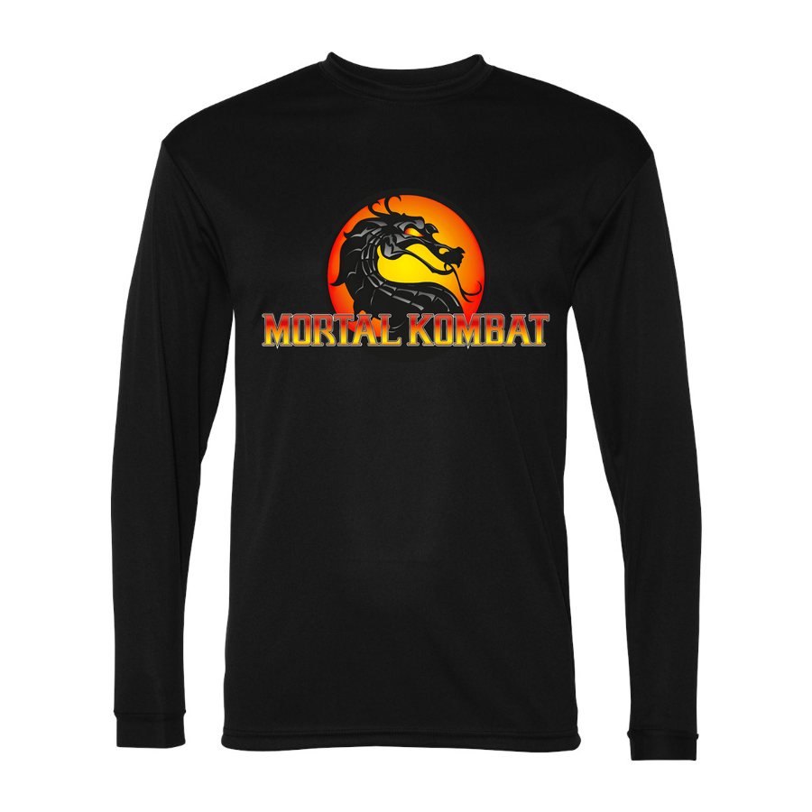 Men's Mortal Kombat Polyester Long Sleeve T-Shirt - Black