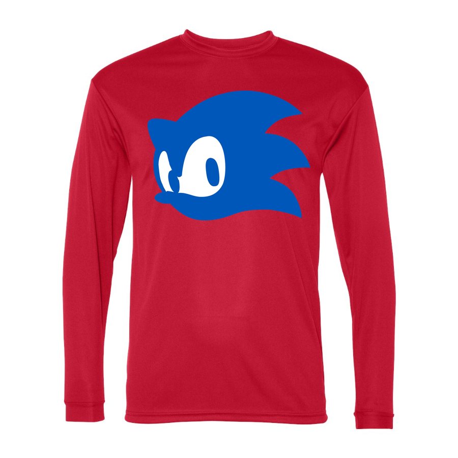 Men's Sonic Polyester Long Sleeve T-Shirt - Red