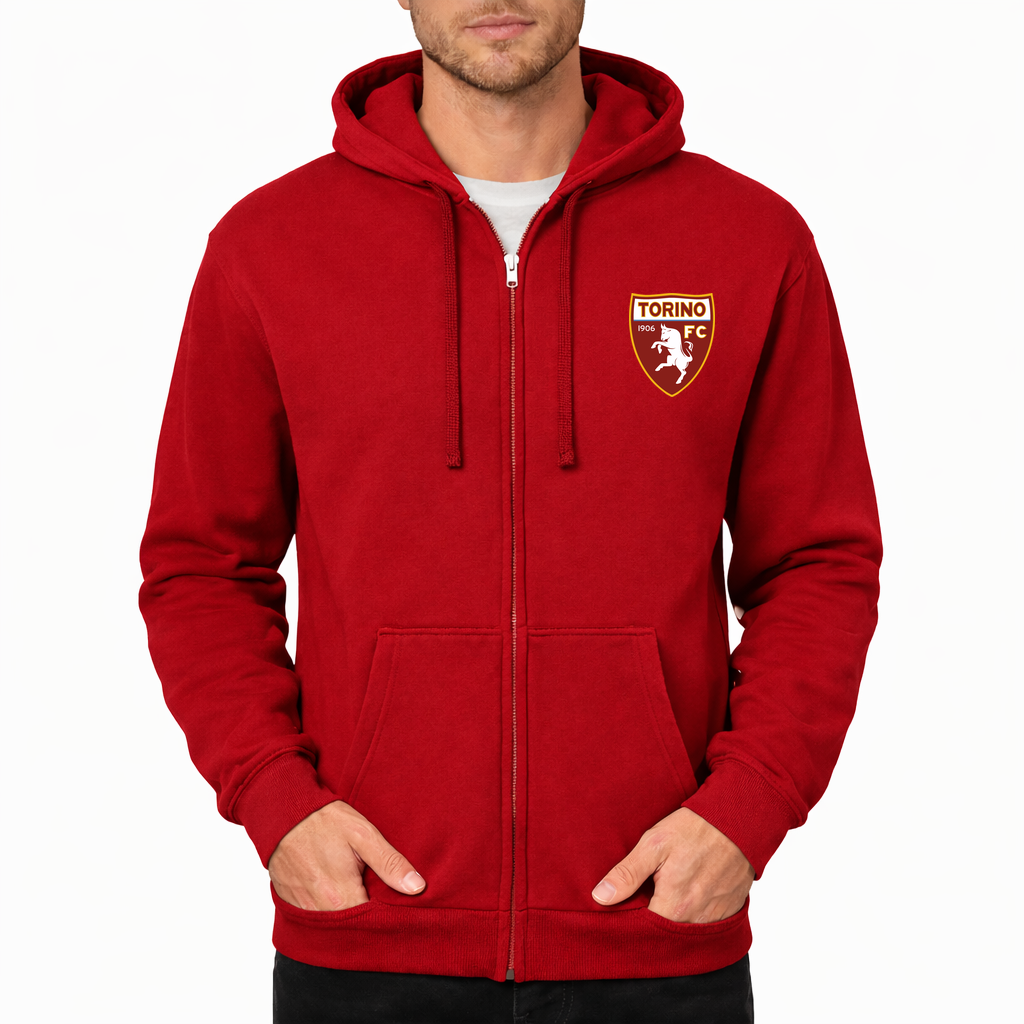 Men's Torino Soccer Zipper Hoodie - Red