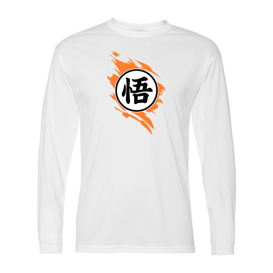 Men's Dragon Ball Z Polyester Long Sleeve T-Shirt - White