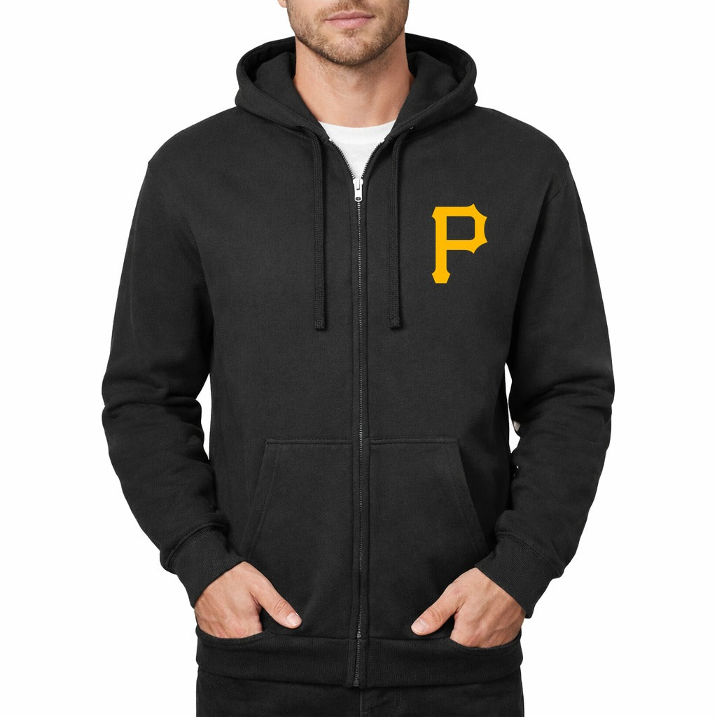 Men's Pittsburgh Pirates Zipper Hoodie - Black