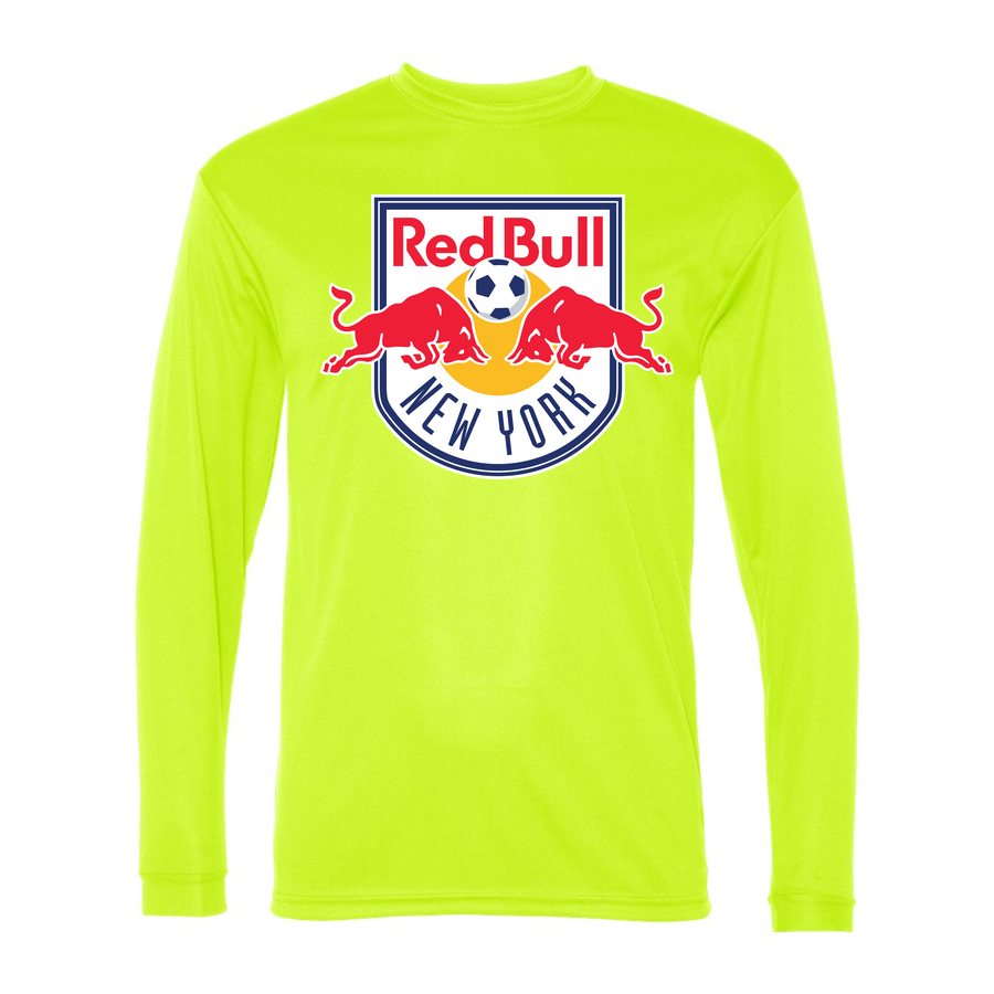 Men's New York Red Bulls Polyester Long Sleeve T-Shirt - Safety Yellow