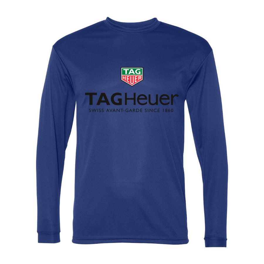Men's TAG Heuer Polyester Long Sleeve T-Shirt - Royal Blue