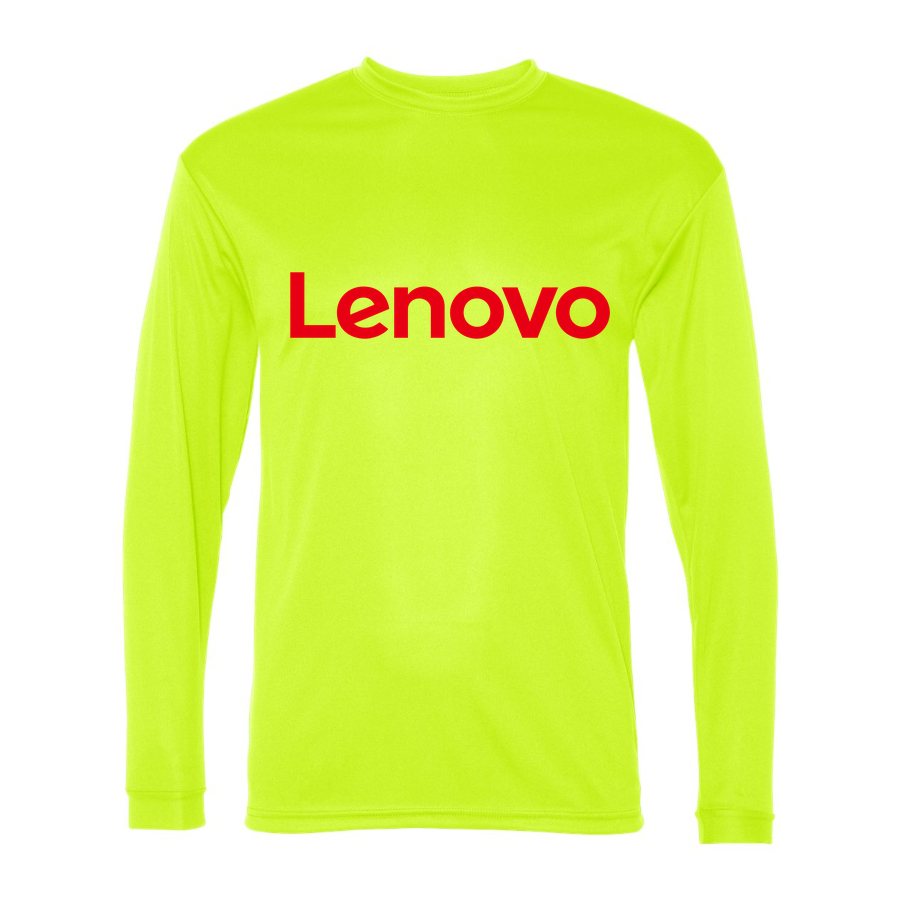 Men's Lenovo Polyester Long Sleeve T-Shirt - Safety Yellow