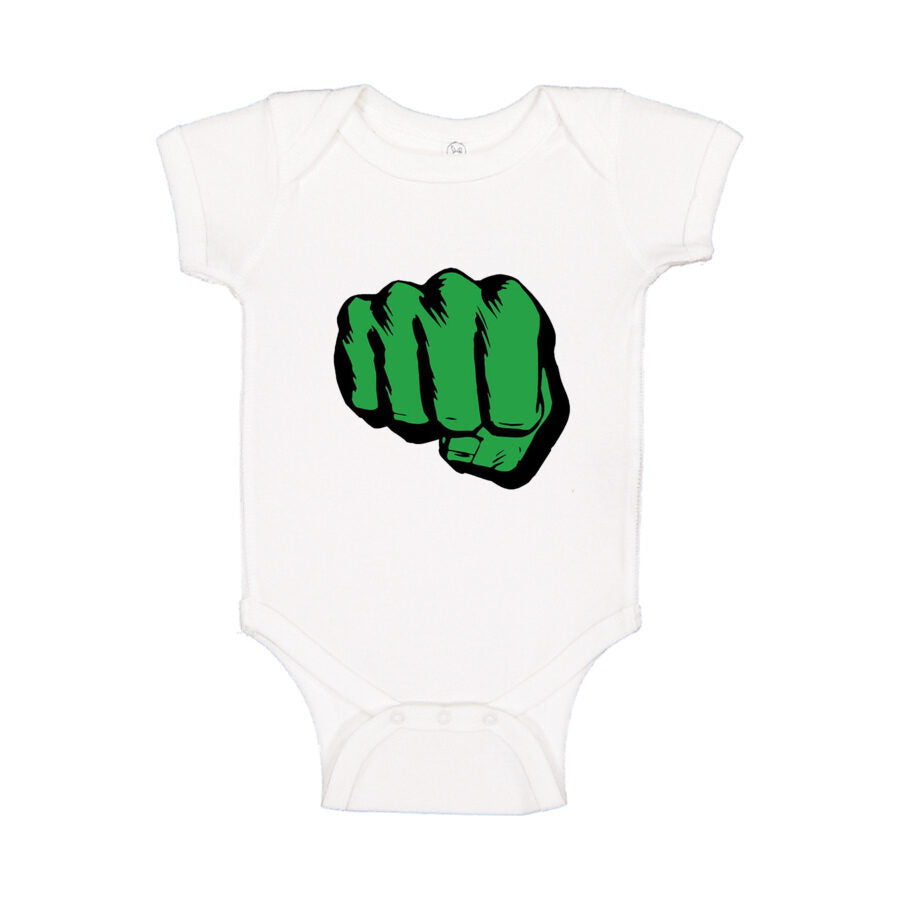 Hulk Punch Baby Romper Onesie - White