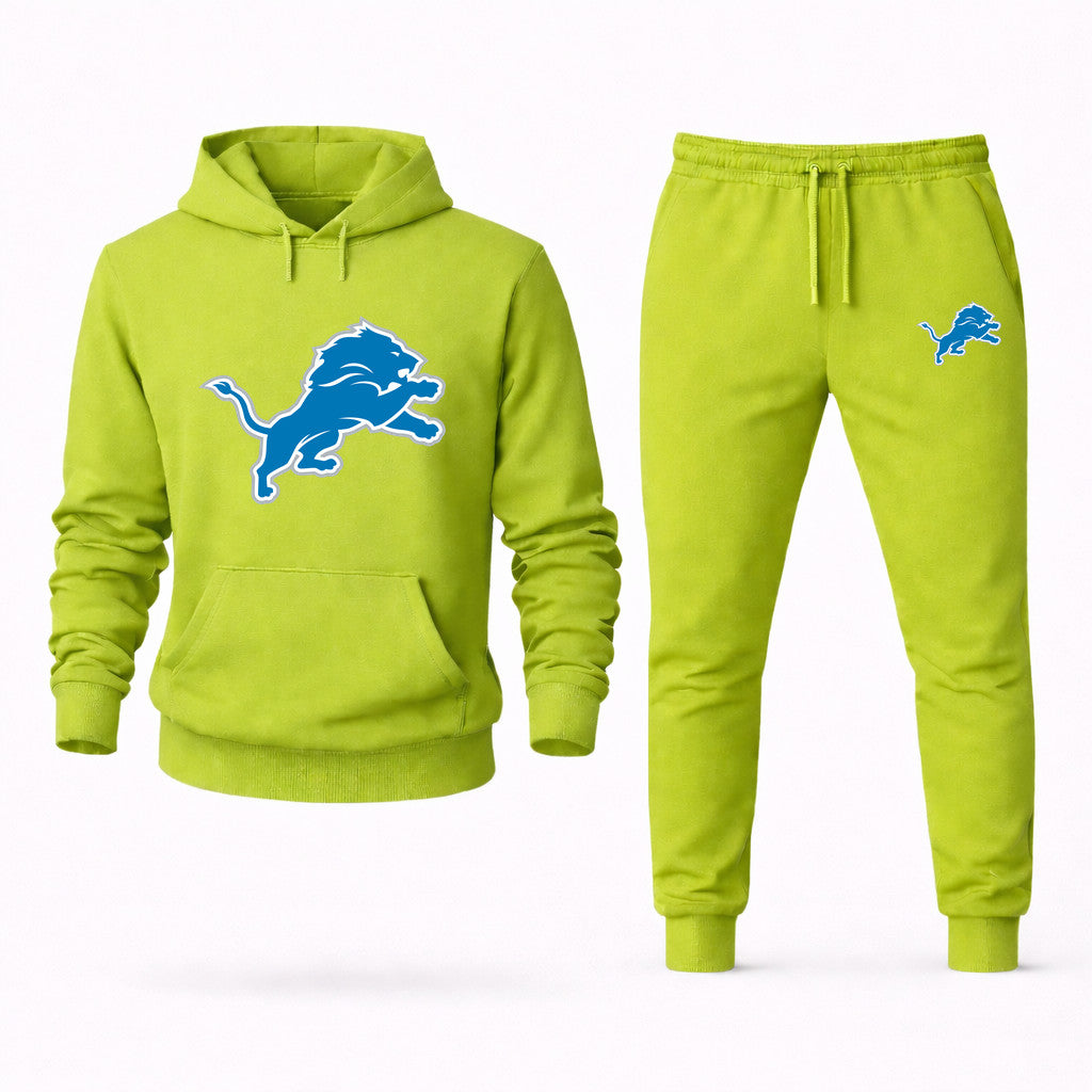 Detroit Lions Hoodie and Joggers Set - Lime Green