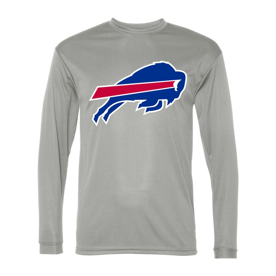 Men's Buffalo Bills Polyester Long Sleeve T-Shirt - Silver