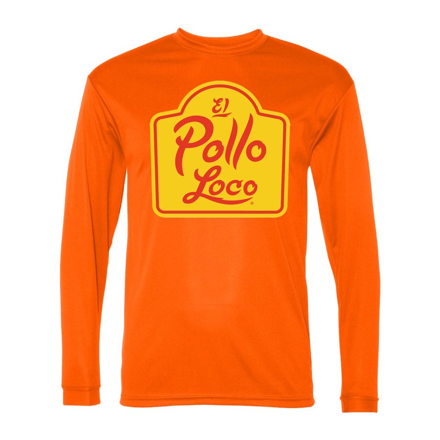 Men's El Pollo Loco Polyester Long Sleeve T-Shirt - Safety Orange