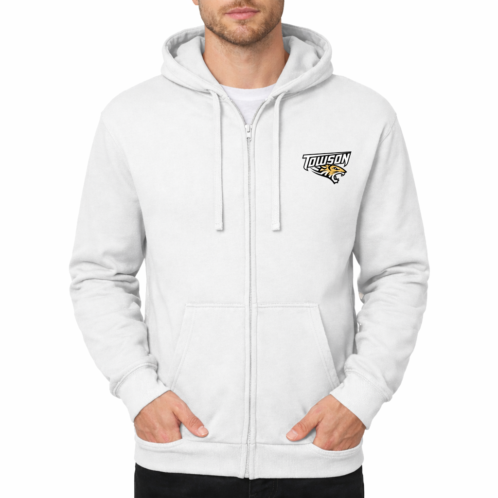 Men's Towson Tigers Zipper Hoodie - White