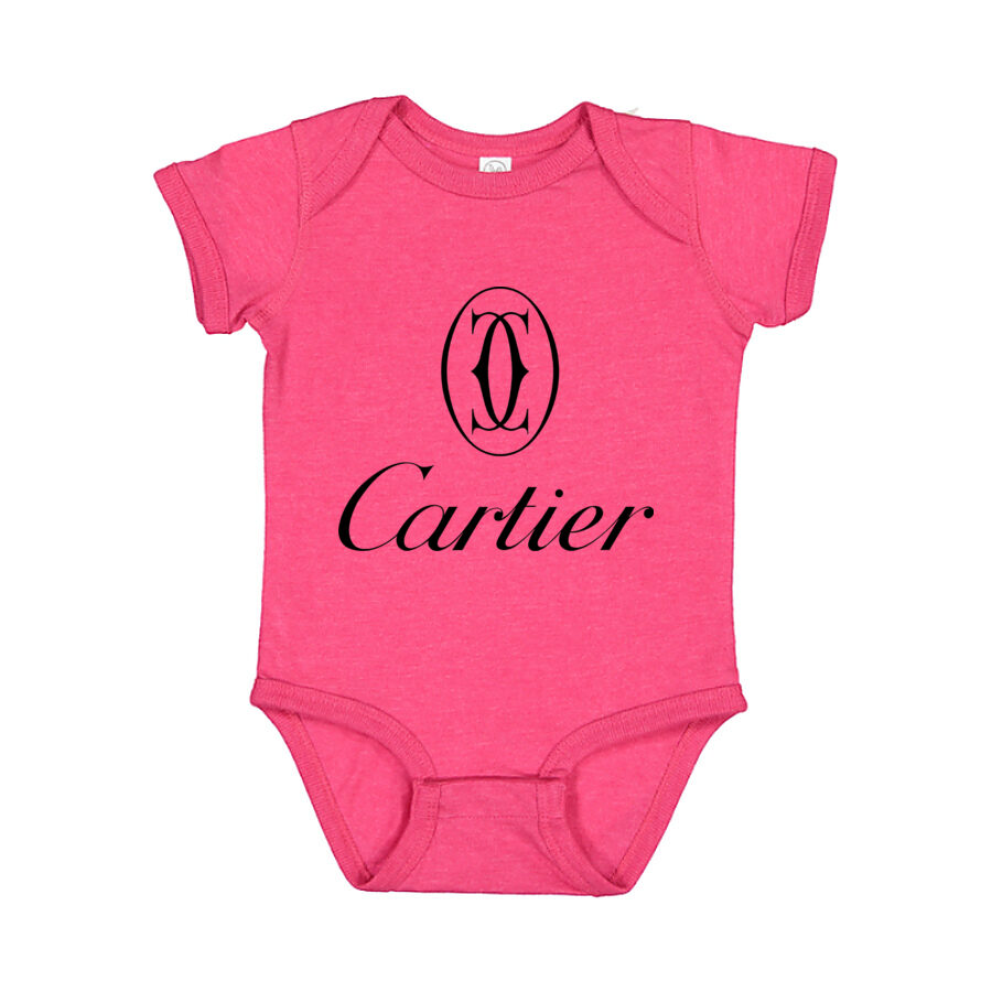 Cartier Black Logo Baby Romper Onesie - Pink