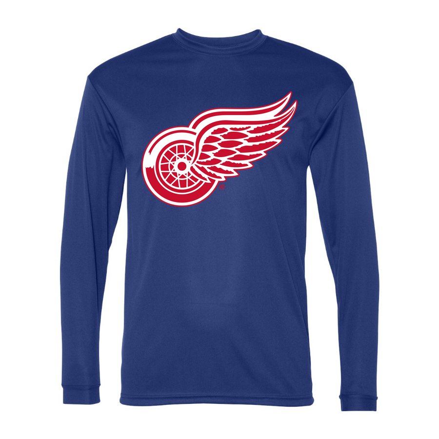 Men's Detroit Red Wings Polyester Long Sleeve T-Shirt - Royal Blue