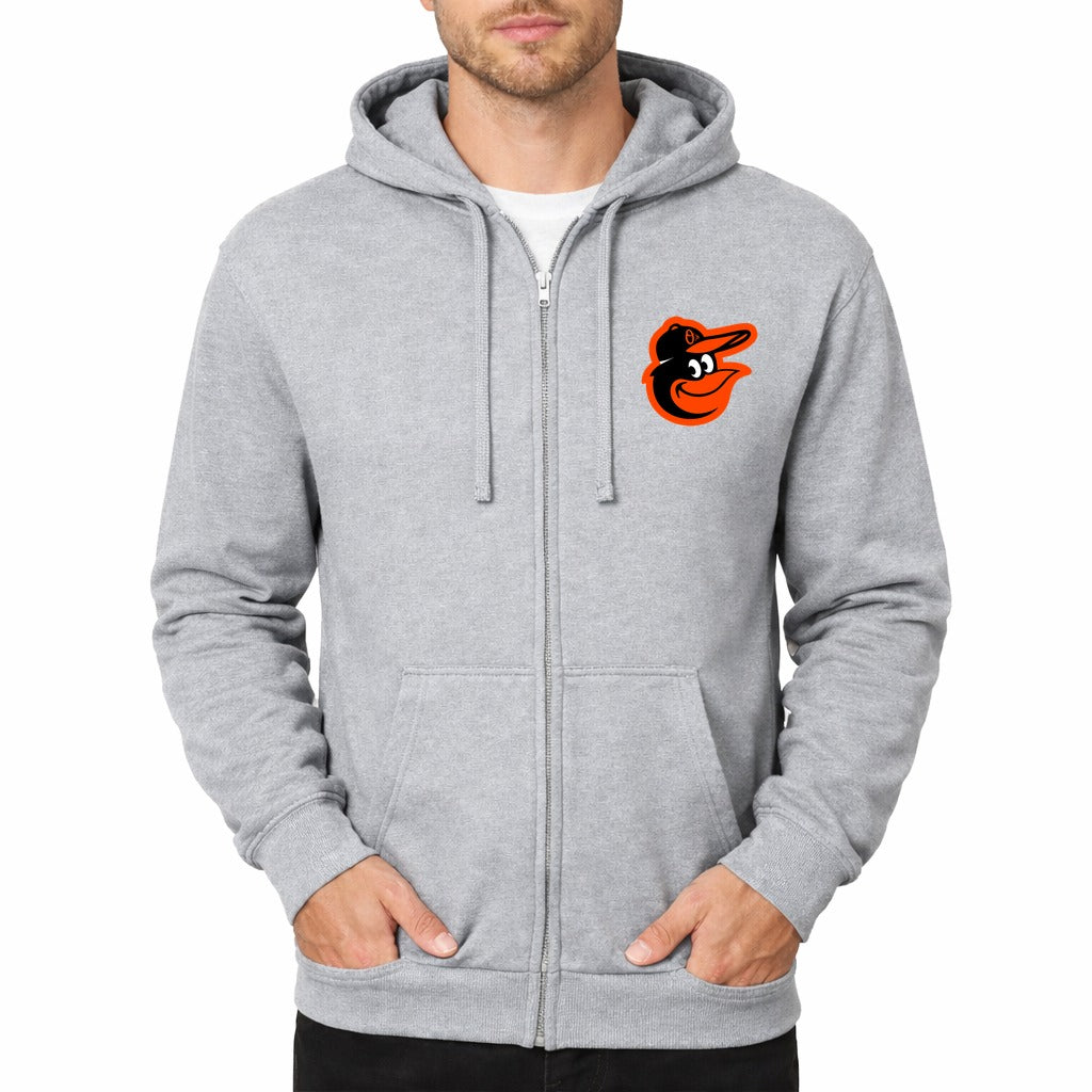 Men's Baltimore Orioles Zipper Hoodie - Gray