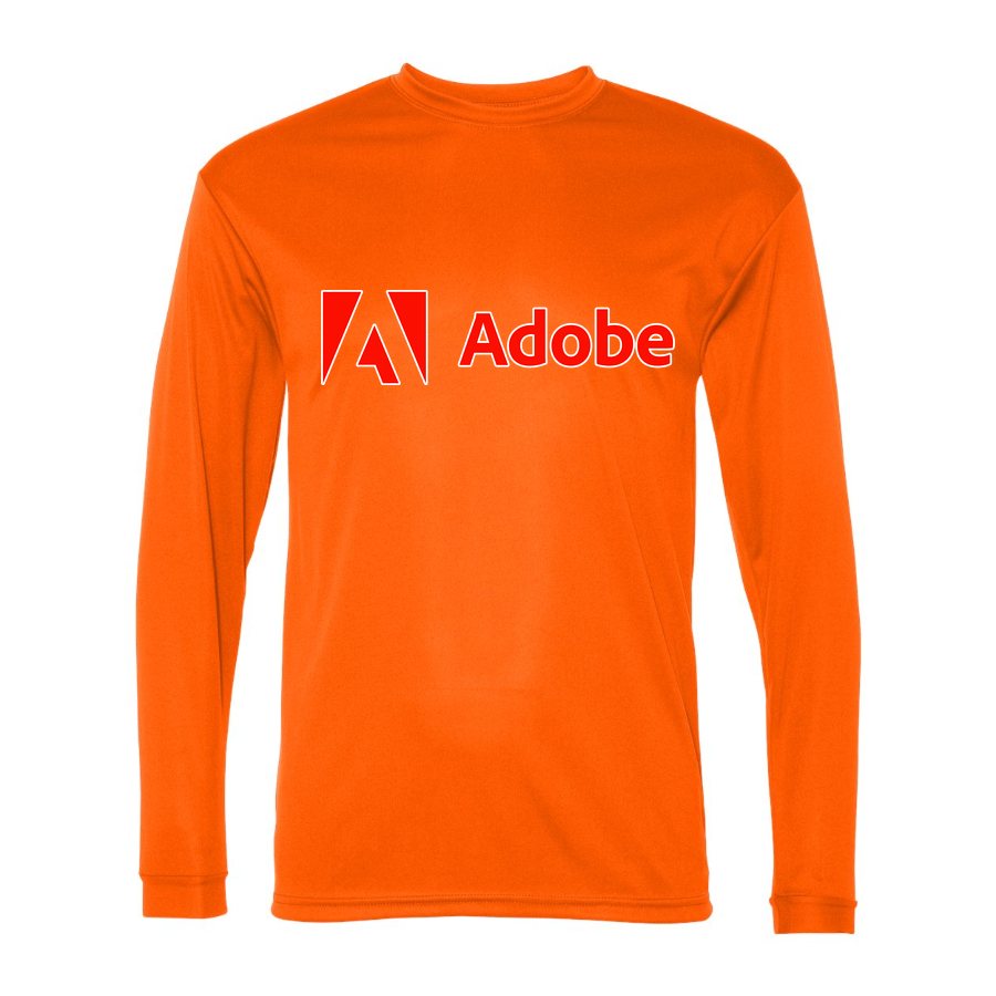 Men's Adobe Polyester Long Sleeve T-Shirt - Safety Orange